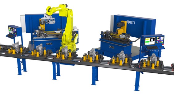 Fully Automatic Rear Drive Module Cell featuring Two Drill Correction Balancers