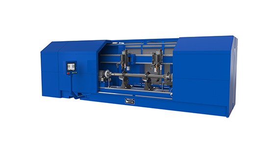 Fully-Automatic 1 or 2 Piece Driveshaft Balancer with Automatic Resistance Weld Correction for Steel & Aluminum Shafts